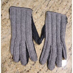 Vintage Size S 6 Gray Black Leather Knit Top Gloves Fuchs